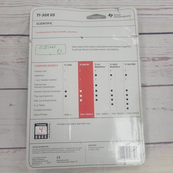 Texas Instruments TI-30X IIS Solar Scientific Calculator - Picture 5 of 7